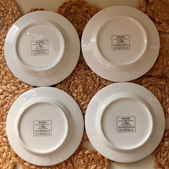 Ciroa Floral Skull Flowers 'Wicked' Series - Set of 4 Dessert Plates - Rare - Picture 5 of 8